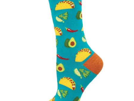 Something To Taco Bout Women s Bamboo Socks Blue For Cheap