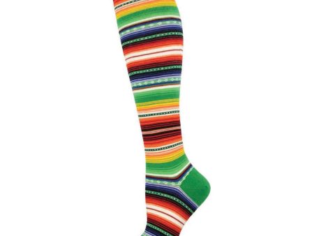 Mexican Serape Women s Knee High Socks Black on Sale