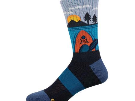 Kayak At Sunrise Men s Wool Crew Socks Blue Cheap