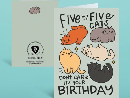 Card 5 Out Of 5 Cats Birthday Sale