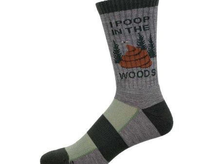 I Poop In The Woods Men s Wool Crew Socks Gray Heather Online