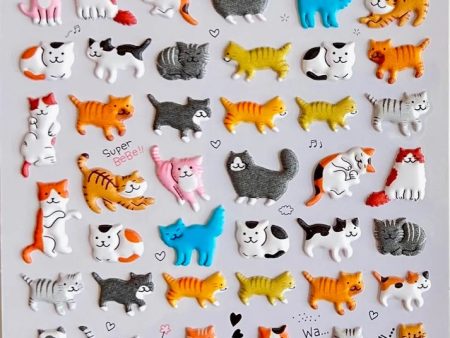 Kitten Puffy Stickers Animal Seal on Sale