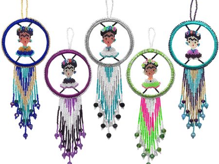 Frida Kahlo Seed Bead Dream Catcher Ornaments Assorted Discount