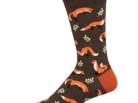 Fleet As A Fox Men s Crew Socks Brown Heather Supply