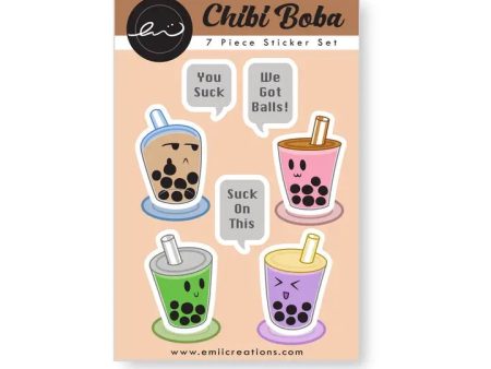 Chibi Boba Sticker Sheet Online Sale