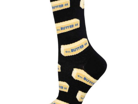 Straight Butter Women s Crew Socks Black Online now