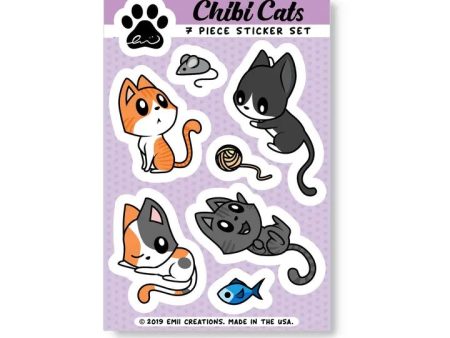 Chibi Cat Sticker Sheet Online Hot Sale