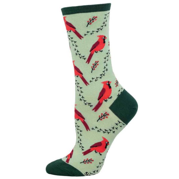 Cardinal Tracks Women s Crew Socks Mint Fashion