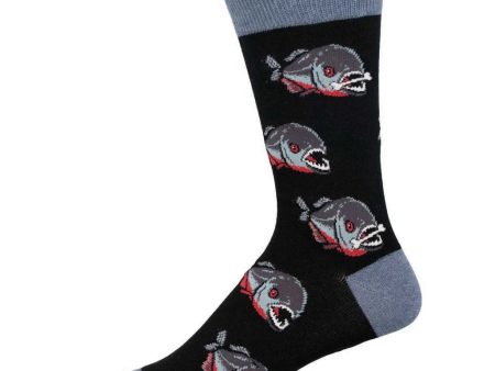 Piranha Men s Crew Socks Black Fashion