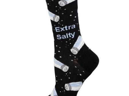 Extra Salty Women s Crew Socks Black Online Hot Sale