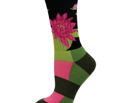 Water Lily Women s Wool Crew Socks Black Fashion