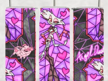 Hazbin Hotel Stained Glass Tumbler Angel Dust 20 oz For Discount