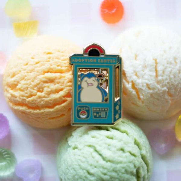 Pokemon Snorlax Claw Machine Enamel Pin Online now