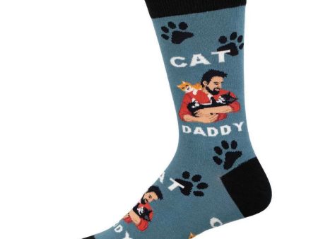 Cat Daddy Men s Crew Socks Blue Fashion