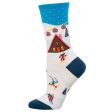 Ski In Ski Out Women s Crew Socks White Fashion