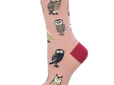 Parliament Of Owls Women s Crew Socks Pink Online Hot Sale