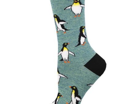 Penguin Personality Women s Bamboo Socks Green Heather on Sale