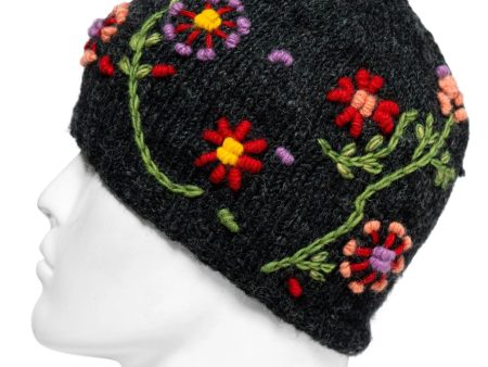 Wool Hat Multi Color Flower 18.99 Black Online