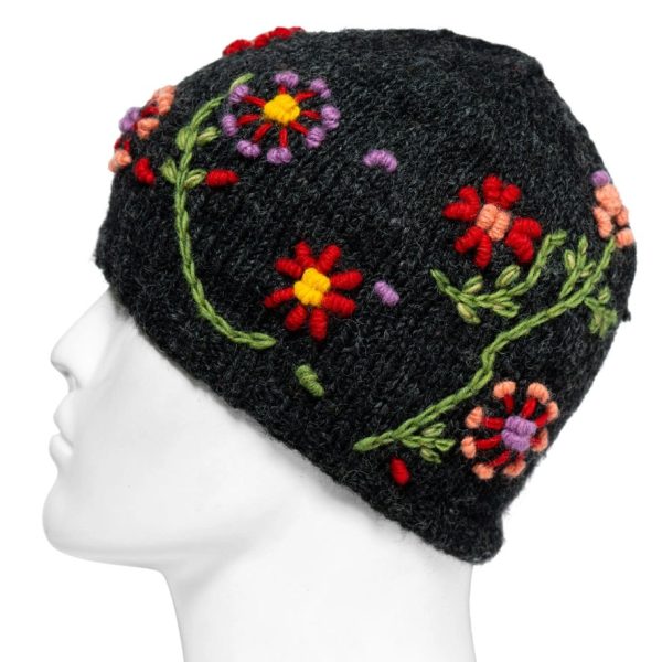 Wool Hat Multi Color Flower 18.99 Black Online