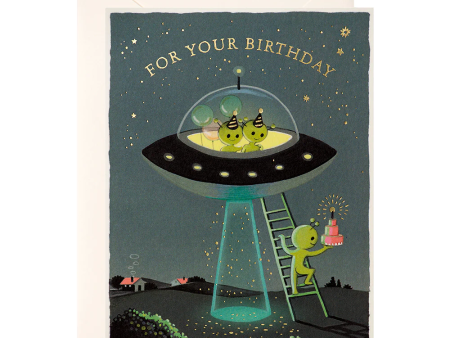 Card Aliens UFO Birthday Fashion