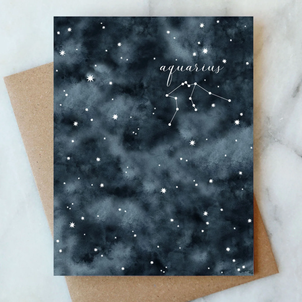 Card Aquarius Constellation Zodiac Birthday For Cheap