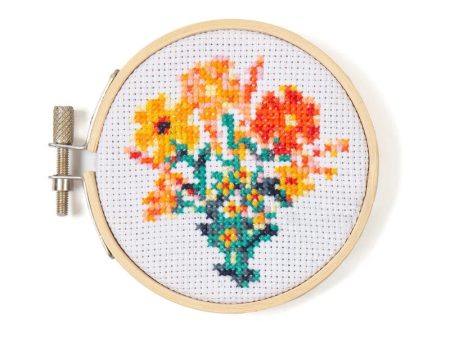 Mini Floral Cross Stitch Embroidery Kit For Sale