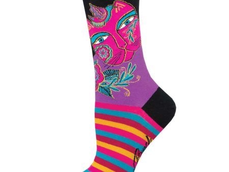 Elena Cat Women s Crew Socks Black Hot on Sale