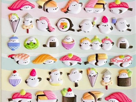 Sushi Puffy Stickers Happy & Food Discount