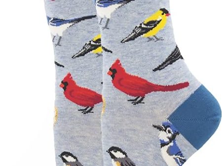 Bird Is The Word Women s Crew Socks Blue Heather Fashion