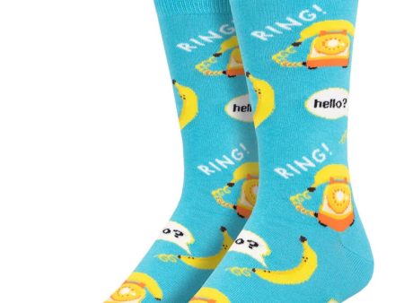 Banana Phone Men s Crew Socks Blue Sale