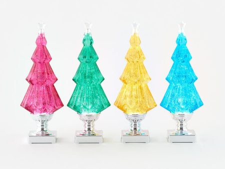 Glitter Christmas Tree With Base Assorted 12  Supply