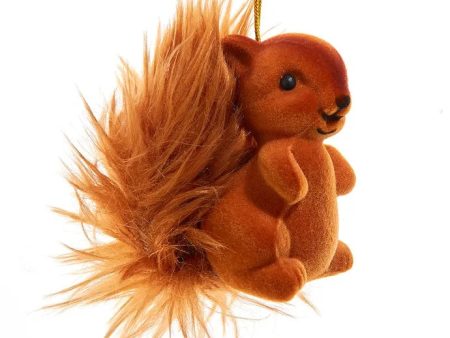 Flocked Squirrel Ornament Cheap