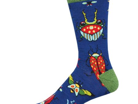 Brilliant Bugs Men s Bamboo Socks Navy Heather Online