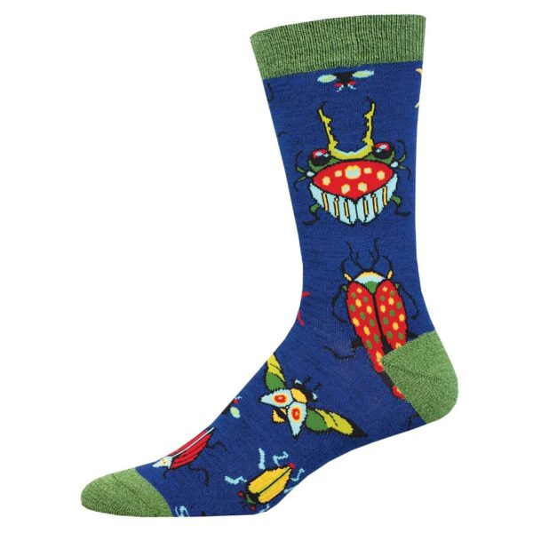 Brilliant Bugs Men s Bamboo Socks Navy Heather Online