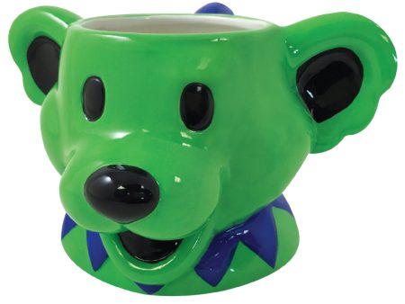 Grateful Dead Dancing Bear Molded Ceramic Mug Green 18 oz Hot on Sale