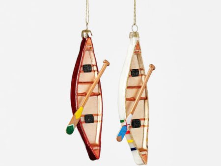 Canoe Glass Ornament on Sale