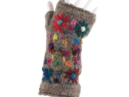 Wool Arm Warmers Multi Color Flower 21.99 Gray For Cheap