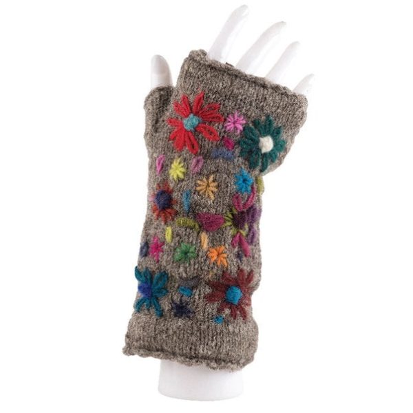 Wool Arm Warmers Multi Color Flower 21.99 Gray For Cheap