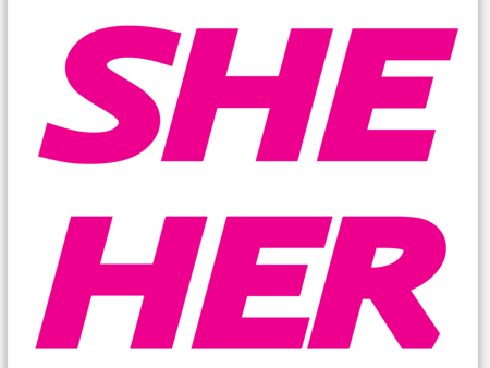 She Her Prounouns Vinyl Sticker Discount