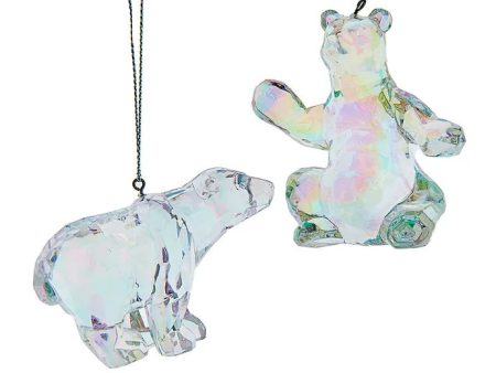 Acrylic Opalescent Bear Ornament on Sale