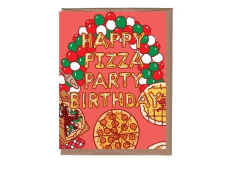 Card Happy Pizza Party Birthday Discount