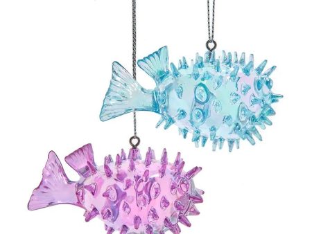 Acrylic Iridescent Pufferfish Ornament Discount