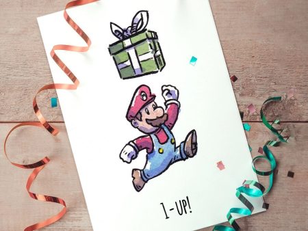 Card 1-Up Mario Birthday Online