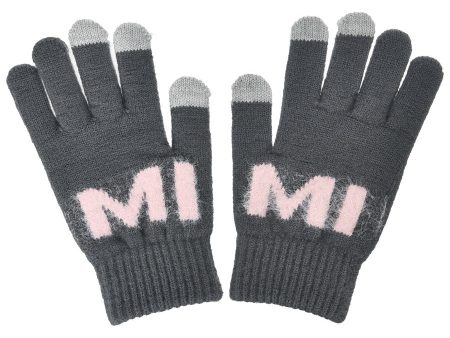 Michigan Gray Fuzzy Letters Gloves Hot on Sale