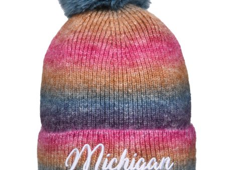 Michigan Winter Sunset Pom Hat Fashion