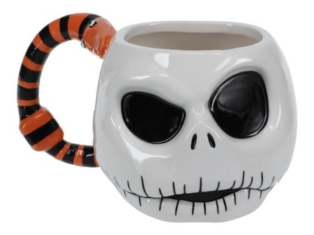 Nightmare Before Christmas Jack Skellington Head 3D Sculpted Mug With Snake Handle Hot on Sale