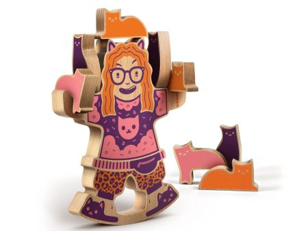 Crazy Cat Lady Wood Stacking Game Online Sale