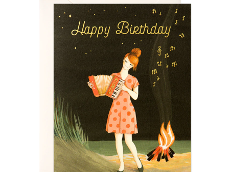 Card Accordion Player Birthday Fashion