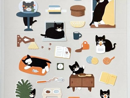 Cats Catch Flat Stickers Suatelier Design Sale