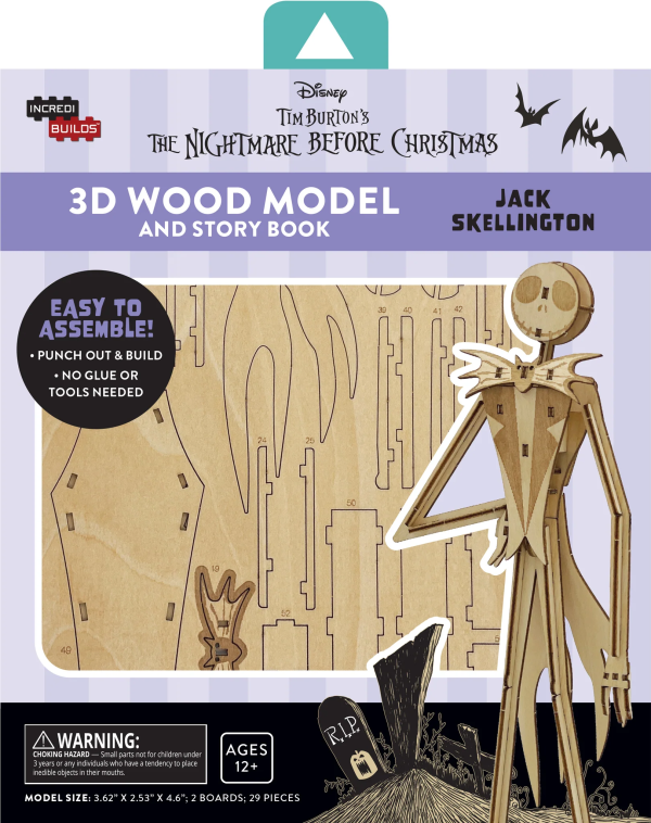 Jack Skellington IncrediBuilds 3D Wood Model Nightmare Before Christmas Supply